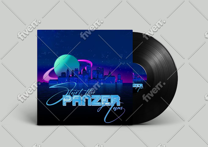 80s retro, mixtape synthwave album,single cover art by